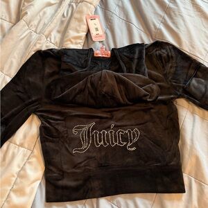 Juicy Couture Black Sweatshirt with Silver Detailing